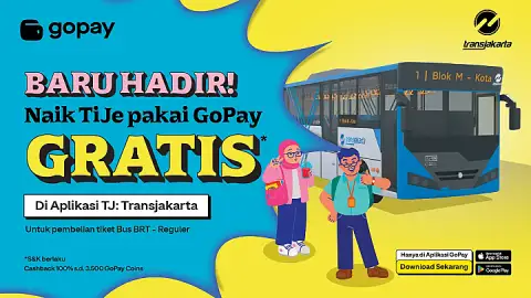 BARU! Naik Transjakarta Bisa Bayar Pakai GoPay, GRATIS*
