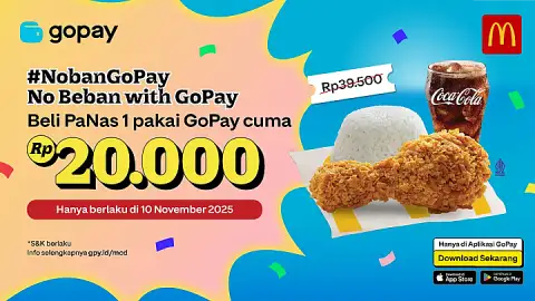 Promo McDonald’s: PaNas 1 hanya Rp20.000 di Seluruh Indonesia & Cashback hingga 25.000 GoPay Coins untuk Area Malang