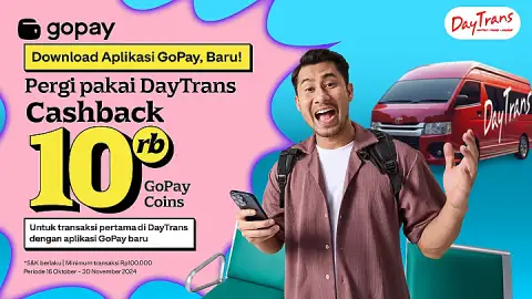 Promo DayTrans: Cashback 10.000 GoPay Coins