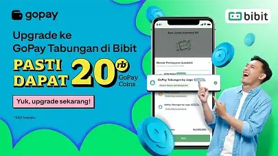 Upgrade ke GoPay Tabungan by Jago di Bibit, Dapatkan Bonus hingga 20.000 GoPay Coins