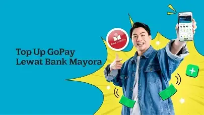 Cara Top Up GoPay Lewat Bank Mayora Pakai Aplikasi hi by hibank & ClickMayora