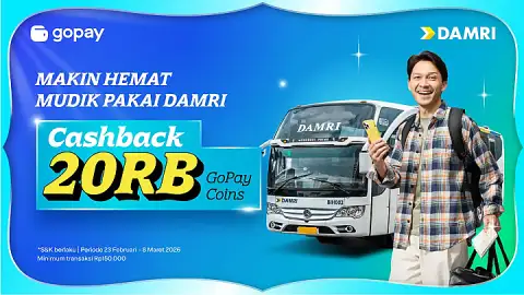 Promo DAMRI: Cashback 20.000 GoPay Coins