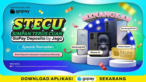 Promo GoPay Deposito by Jago: Cashback hingga 500.000 GoPay Coins