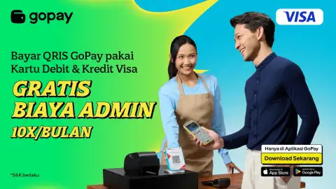 Promo Visa: Transaksi QRIS di Aplikasi GoPay Pakai Kartu Visa Bebas Biaya Admin