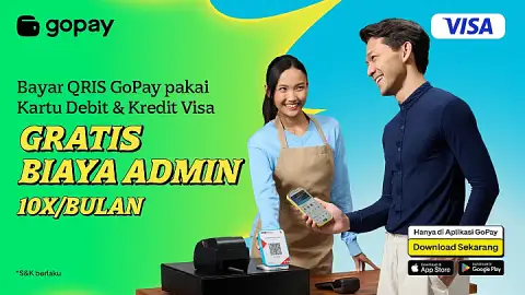 Promo Visa: Transaksi QRIS di Aplikasi GoPay Pakai Kartu Visa Bebas Biaya Admin