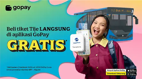 Promo Transjakarta: Cashback 100% Pakai Aplikasi GoPay!
