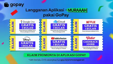 Promo Langganan Aplikasi MURAAAH Pakai GoPay: Cashback hingga 100%
