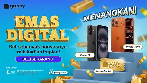 Promo GoPay Emas Digital: Beli Sebanyak-Banyaknya, Raih Hadiah Impian!
