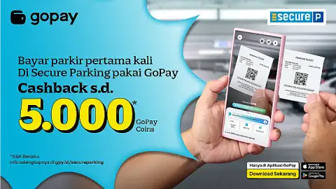 Promo Secure Parking: Cashback hingga 5.000 GoPay Coins