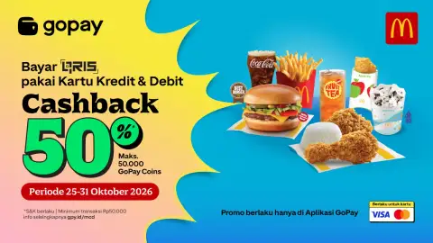 Promo McDonald’s: Cashback 50% (maks. 50.000 GoPay Coins)