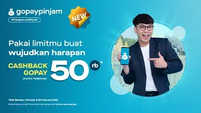 Ada Cashback GoPay Rp50.000 dari GoPayPinjam dengan Pakai Limit Pinjaman, Kuota Terbatas!