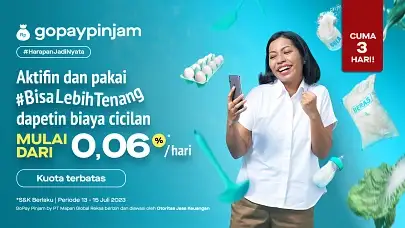 Pakai Limit GoPayPinjam Sekarang, Cicilan Pinjaman Mulai Dari 0,06% per Hari! Kesempatan Terbatas