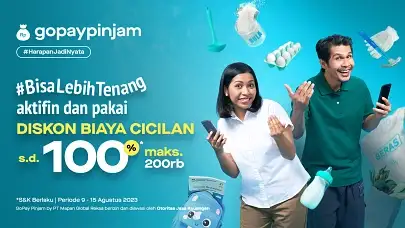 Pakai Limit GoPayPinjam Sekarang, Kini DISKON Biaya Cicilan s.d 100% Maks. Rp200.000! Kuota Terbatas