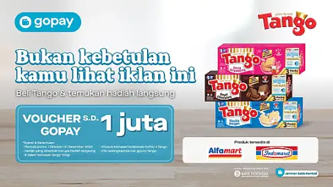 Promo Tango: Temukan Voucher GoPay di Kemasan Tango!