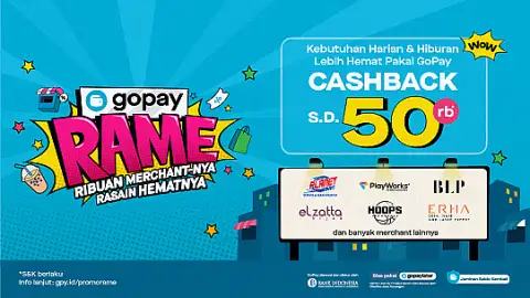 Promo Kebutuhan Harian & Hiburan di GoPay RAME, Hemat s.d. Rp50.000